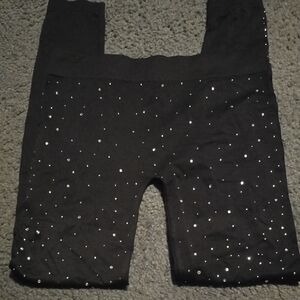 Sparkling Black Kids Leggings